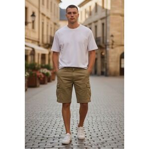 Cremieux NWT Men's Size 33 Khaki Cargo Shorts 100% Cotton Casual Outdoor NEW